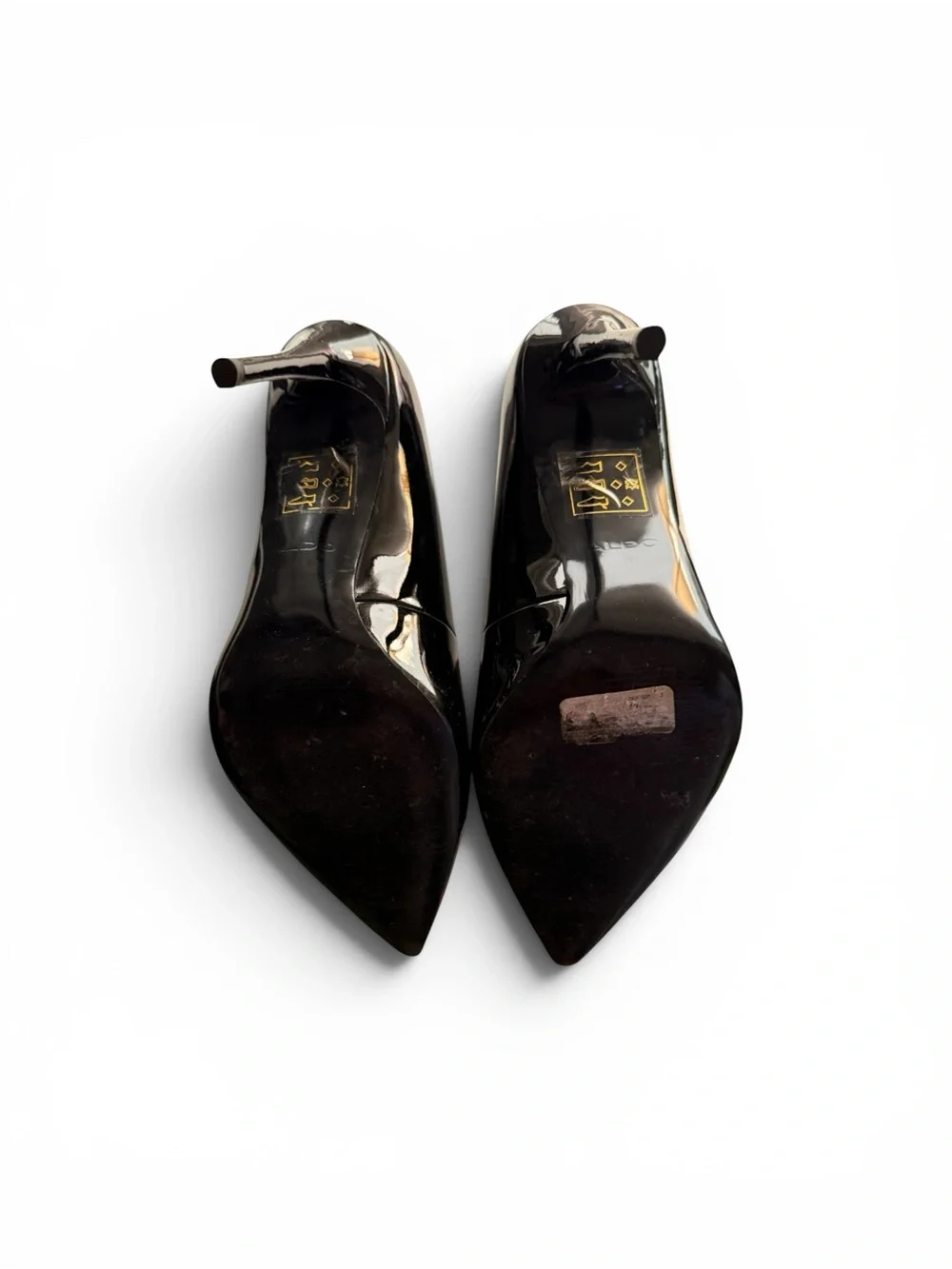 Aldo Black Patent Pointed Toe Pumps
